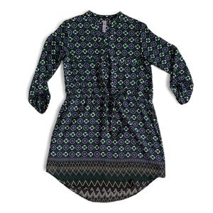 Francesca’s Collections Alya Long Sleeve Dress Asymmetrical Hem Tie Waist